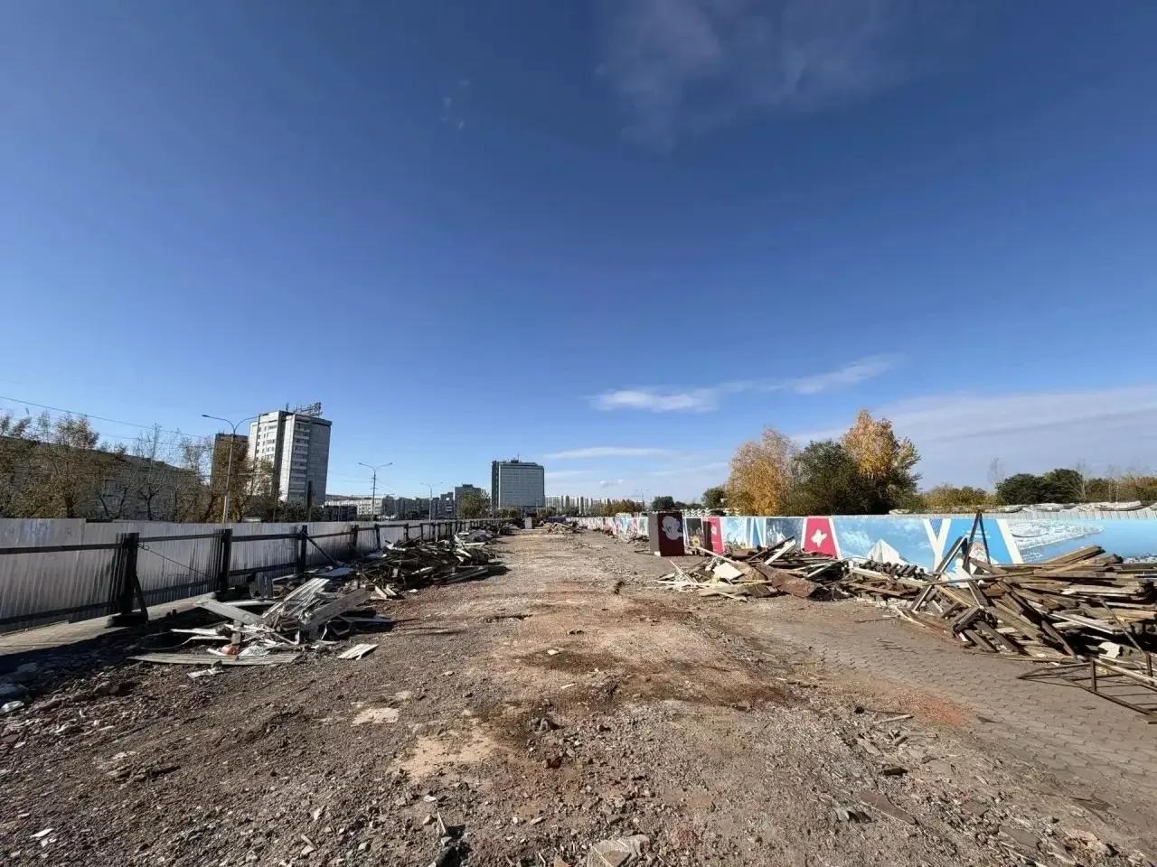 В Красноярске закончили демонтаж сооружений на Предмостной площади