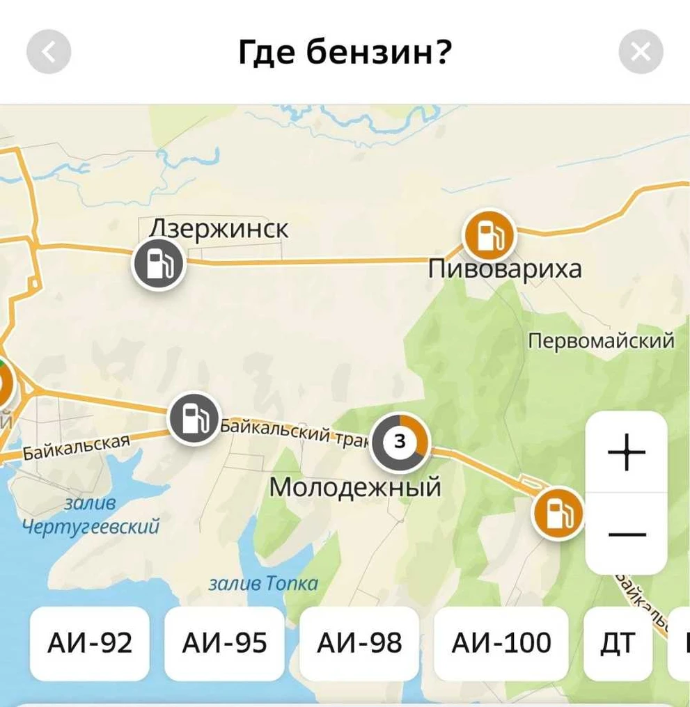 Сервис 2GIS запустил карту с АЗС в Иркутске: искать точки можно по виду бензина 