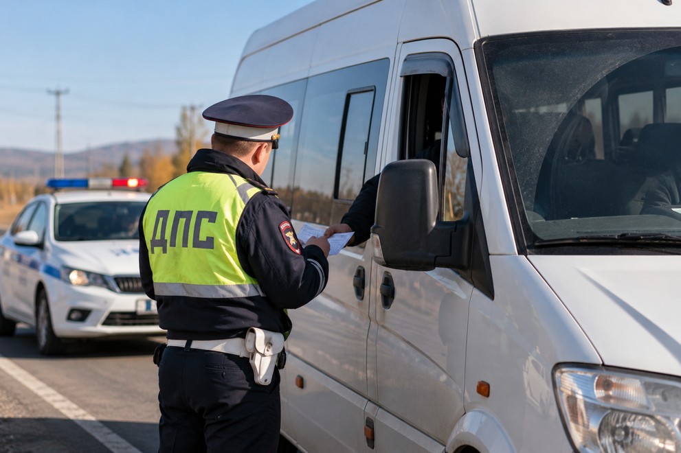 В Хакасии водитель пассажирского микроавтобуса оказался без прав