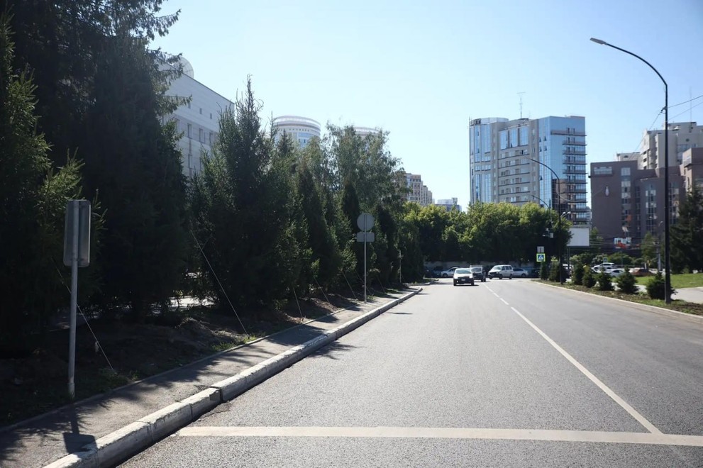 В Новосибирске в Театральном сквере появились шестиметровые ели