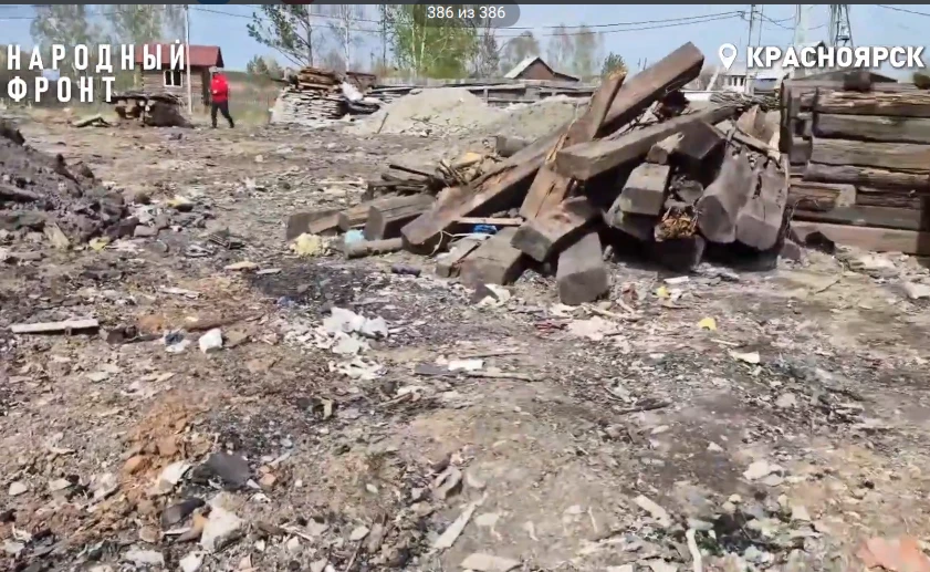 В Кировском районе Красноярска свозят мусор на участки возле водоёма