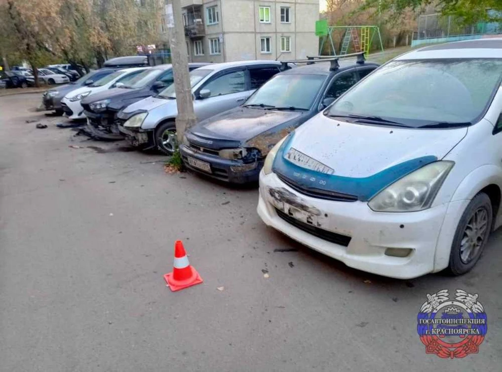 В Красноярске нетрезвый водитель уснул за рулем и протаранил 7 авто