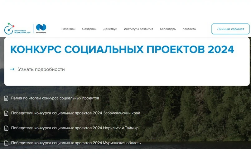 Названы победители конкурса социальных проектов 2024 года программы «Мир новых возможностей»
