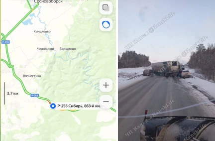В Березовском районе Красноярского края на дороге «встретились» 3 автомобиля  