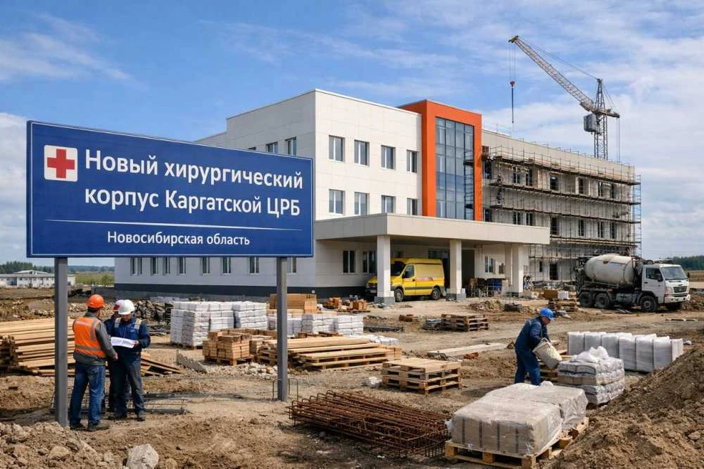 В Новосибирской области в Каргатской ЦРБ строят новый хирургический корпус