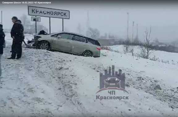 В Красноярске на Северном шоссе произошло два ДТП