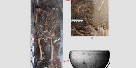 На Алтае в 1700-летнем некрополе нашли кочевника с головой барана