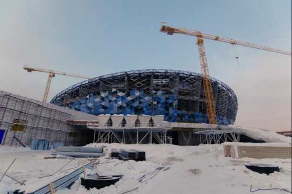В Новосибирске завершили монтаж каркасных перегородок на всех шести этажах ледовой арены